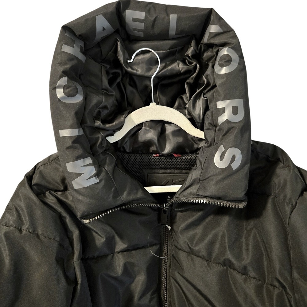 New with Tag Michael Kor's Mens  Hooded Puffer Jacket Sz Medium Black